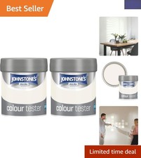 Pack of 2 White Lace Anti-Bacterial Wall Paint Testers - Easy Application, 75ml