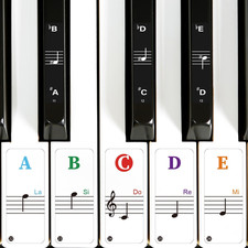 Colorful Keyboard Stickers - Removable Note Labels for 88/61/54/49 Key Piano, Tr