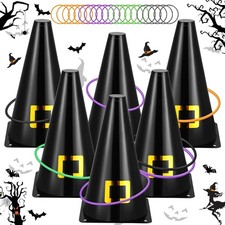 26pc Black Halloween Ring Toss Game Set Outdoor Carnival Party Games for Kids