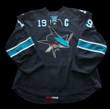 Game Worn Captain Jumbo Joe Thornton Black Armor Alternate Jersey San JoseSharks