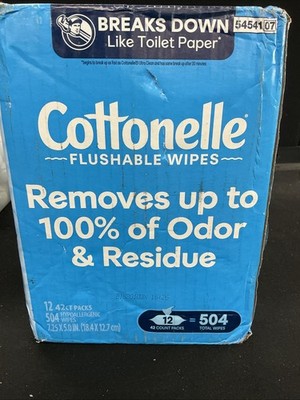 Cottonelle Flushable Wipes 504 Wipes Fresh Care Septic Safe Alcohol-Free Wipe