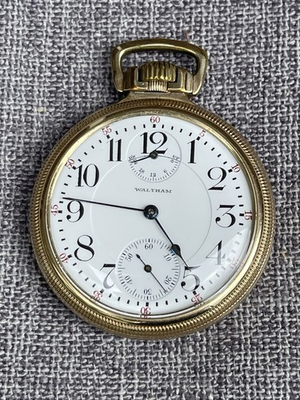#ad #ad Antique Waltham Vanguard 16s 23j 10k GF Case Wind Indicator RR Pocket Watch Runs $1095.00