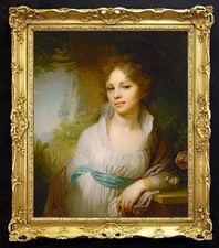 Handmade old master Antique Oil Painting art girl women on canvas 24"X30"