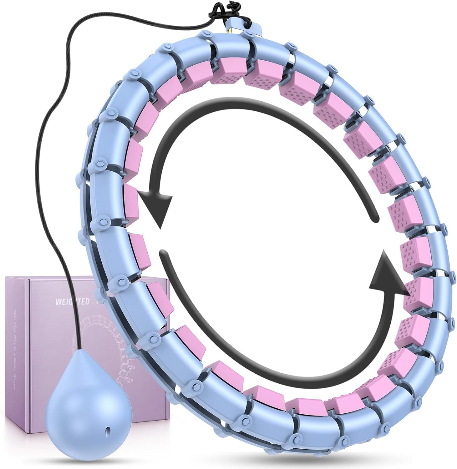 Silent Weighted Infinity Fitness Detachable Hoop plus Size 47 Inch, 24 ...