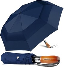 Lejorain Large Folding Golf Umbrella - Compact Mens 54inch, 03.Dark Blue