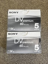 NEW Sony DV premium Mini DV x5 Pack 60 Min Standard Digital Video Cassette Tapes
