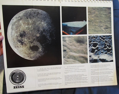 1970 CARL ZEISS OPTICS Photo Calendar, West Germany NASA APOLLO MISSIONS