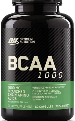Optimum Nutrition BCAA 1000 Branched Chain Amino Acid Supplement 400 Capsules