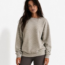 Lululemon Perfectly Oversized Crew Sweatshirt Green Animal Print Sz 4