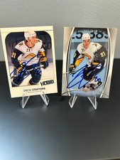 Drew Stafford Autographed Card Lot (2):07/08 Trilogy (#14) &amp; 09/10 Victory (#23)