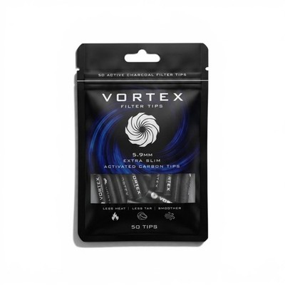 Vortex Filters 5,9mm - 50x Aktivkohle Super Slim Filter - Kohle Tips Rotauge