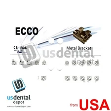 Metallic Roth brackets .022 Mini 345 w/hook - 5 to 5 upper & lower - 20pk 112913