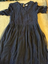 Stella McCartney Star Applique Mesh Dress •Girl 10 Short Sleeve Navy Tulle