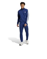  Tuta Intera Completa Full Tracksuit UOMO Adidas Basic 3-Stripes Tricot Blu 