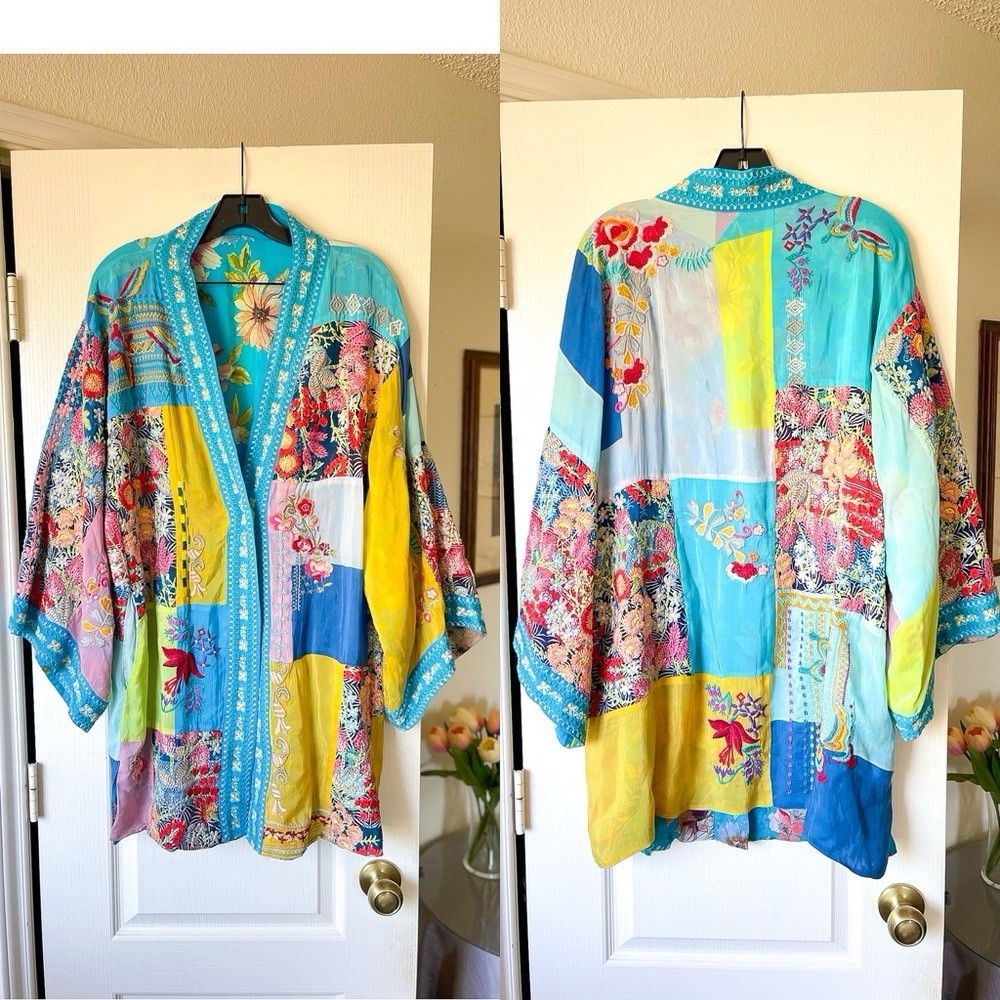 Johnny Was Samba Patchwork Reversible Kimono Flor… - image 2