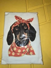Mary Lake-Thompson Dachshund Dog Bandana Scarf Flour Sack Dish Towel NIP