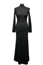 Alice + Olivia Maxi Dress Gown S XS Black Plain Lace Long Sleeve Jersey