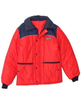 Vintage Herren Wattierte Jacke IT 48 Medium Rot ED23