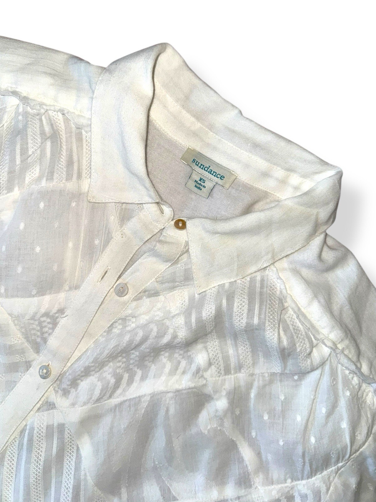 Sundance Patchwork Popover Tunic Blouse size XS W… - image 8