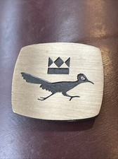 Brass Roadrunner Bird Southwest Native American Indian Nos Vintage Belt Buckle