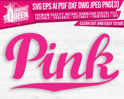 Pink wording logo SVG digital file Nation Victoria Secret Cricut Procreate PNG
