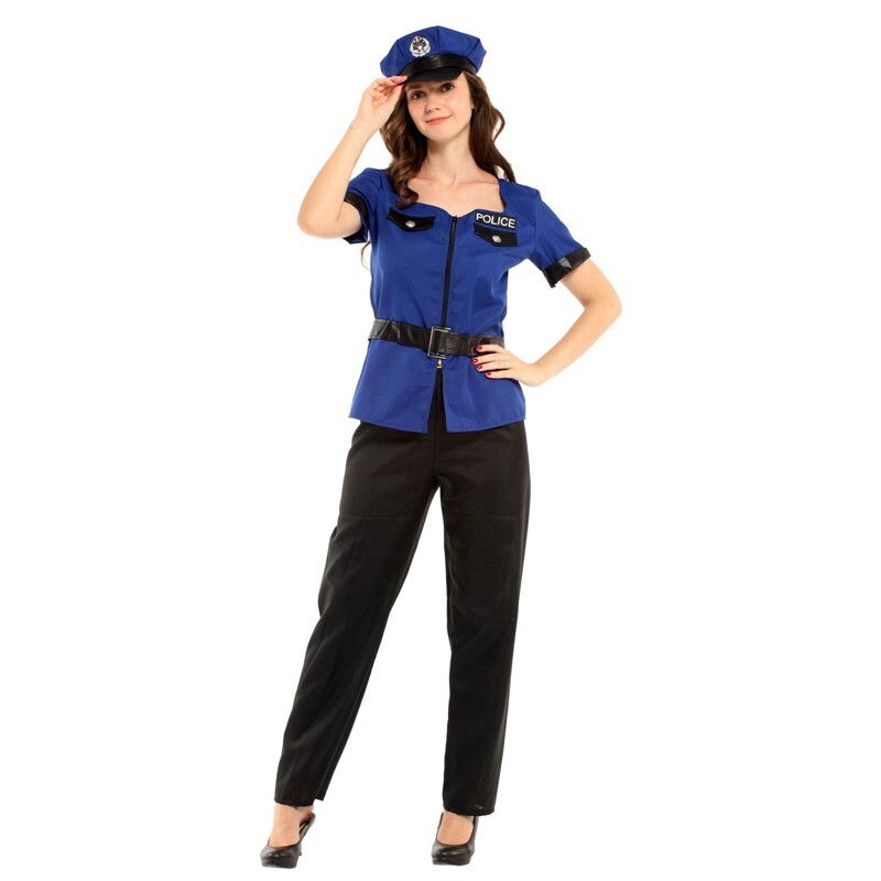 Adulto Oficial de Policía Damas Disfraz Policía Vestido Elegante Conjunto Mujer Halloween Gallina