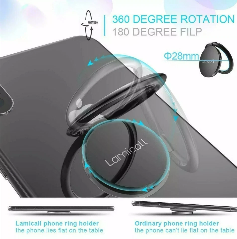 Mobile Phone Ring Holder Finger Ring Kick Stand Magnetic Lamicall - Image 2 of 4
