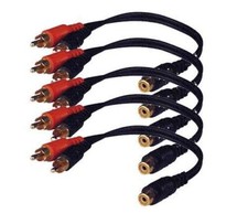 5 X New Pyramid RY5 RCA  connector 2 Male to 1 Female RCA Adaptor Package