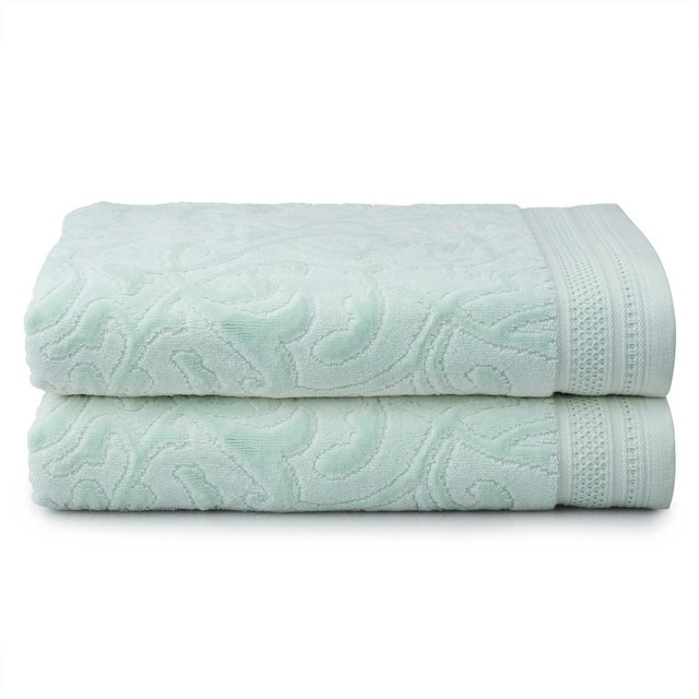 Martha Stewart Sculpted Bath Towels, Set of 2 Green *FREE SHIPPING* eBay