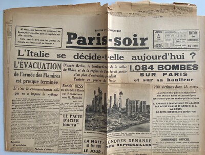PARIS SOIRE 5 Juni 1940 1084 Bomben auf Paris und seine Vororte 200 Opfer