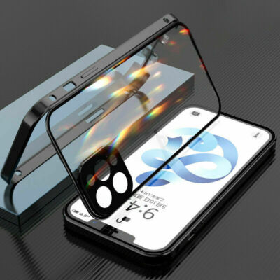 iPhone 12/11/SE2/XR/X/8/7 Dual-Sided Snap Case-Metal & Glass