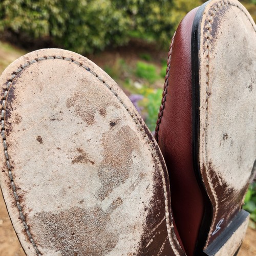 Mocassini Brooks Brothers Penny 12 pelle bordeaux cuciti a mano - Foto 11 di 12