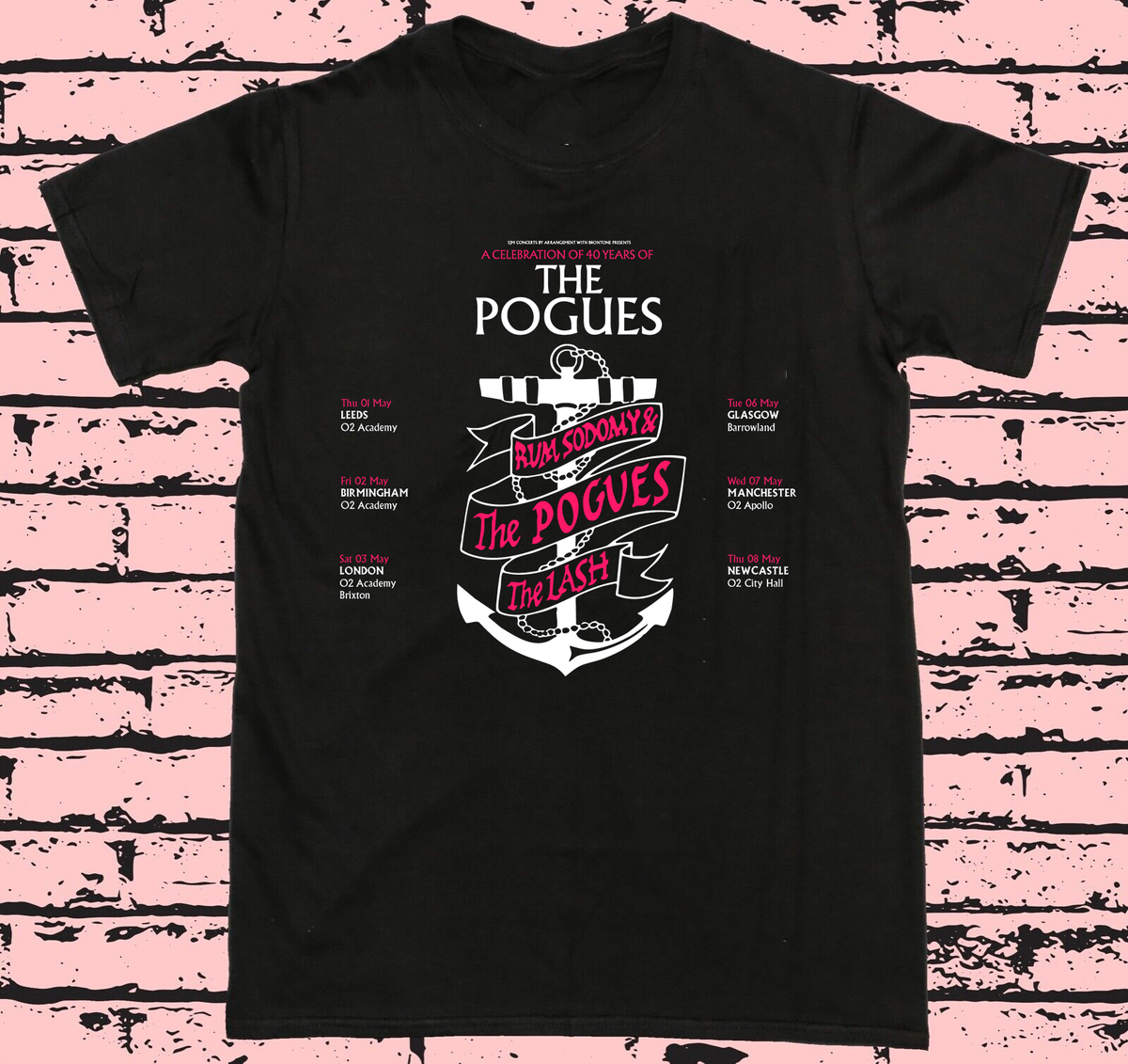 T-shirt The Pogues Unisexe - Noir - Coupe Regular - Homme - S à 5XL