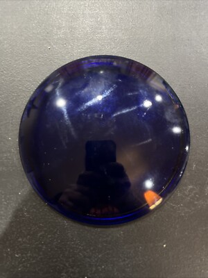 Kopp Glass Railroad Lantern LENS 4 3/4 Cobalt Blue Vintage