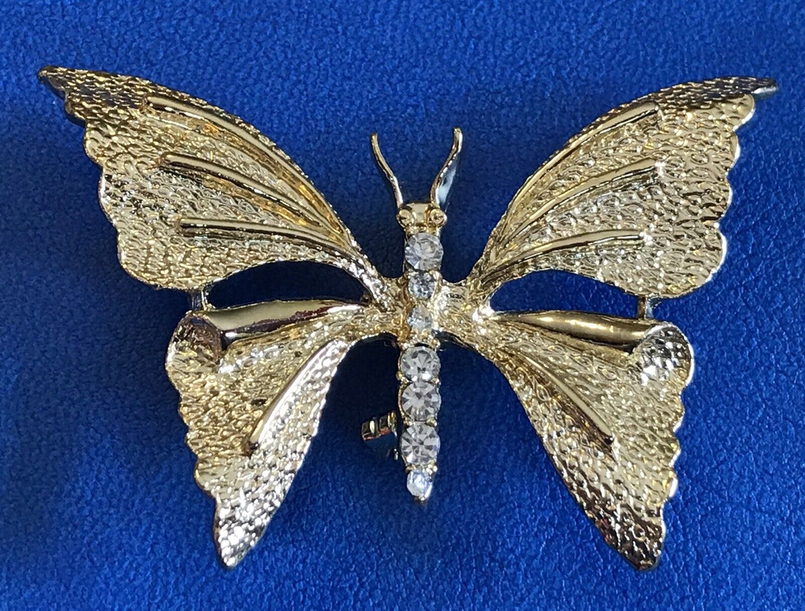 VINTAGE GERRYS BUTTERFLY Gold Tone Rhinestone  Br… - image 1