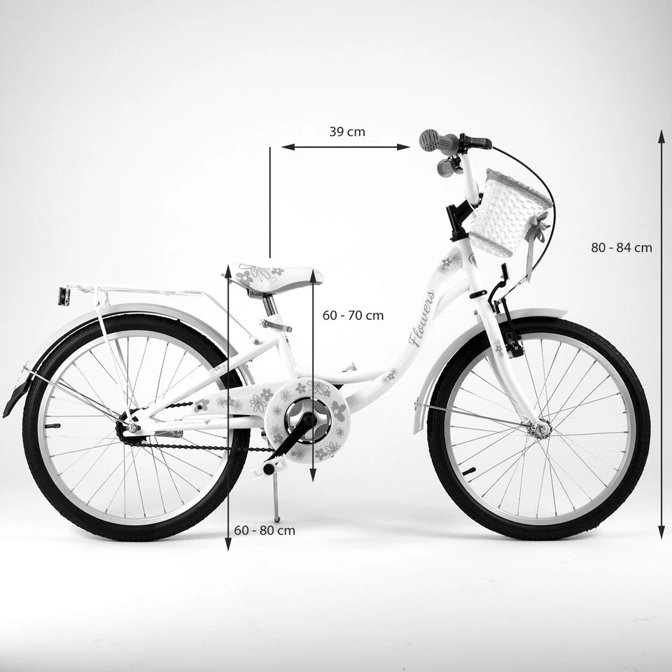 20FLO-WHI/CYA-B Kinderfahrrad 20" Kinderrad 20 Zoll Fahrrad Rad Spielrad Cityrad - Bild 3 von 4