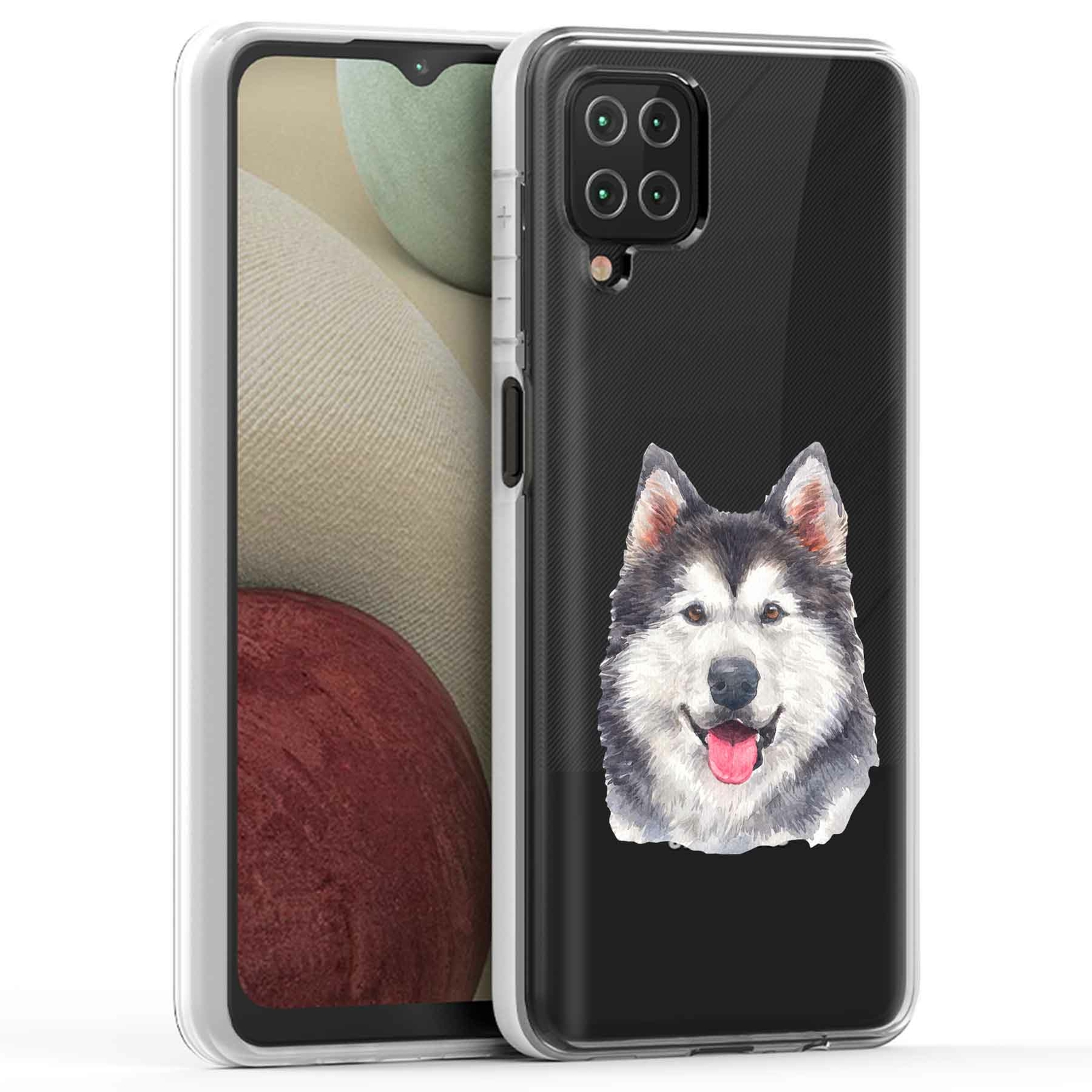 Phone Case Cover for Samsung Galaxy A12,Dog Watercolor 8 Print, USA-image