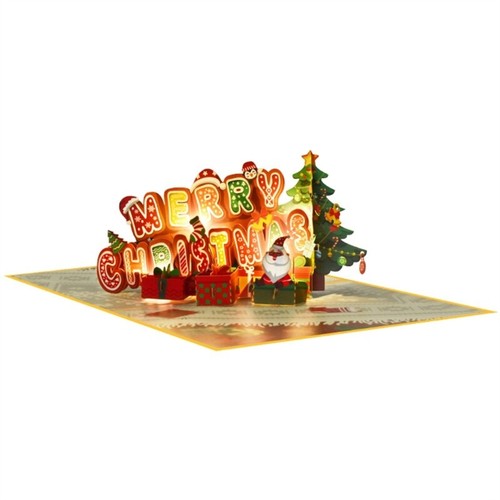 Merry Christmas Card Unique 3D Christmas Card with Music and Lights