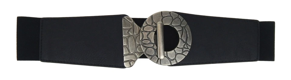 Ella Jonte Stretchgürtel schwarz silber 75 - 95 Taillengürtel elastischer Gürtel - Bild 2 von 3