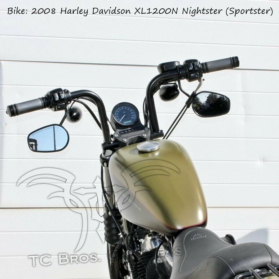 Manillar Speedline TC Bros EE. UU. cromado con hoyuelos Harley SPORTY 101-1024 Foto 3 de 4