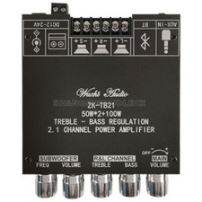 2*50W+5.0W TPA3116D Bluetooth 5.0 AUX Digital Amplifiers Board 2.1 Channel Audio