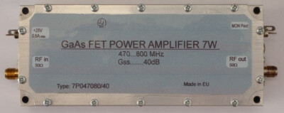 UHF power amplifier 7W/40dB , power amplifier 470-800MHz 7W/40dB