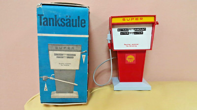 VINTAGE PIKO SPIELWAREN SHELL GAS PETROL PUMP TOY GERMANY GDR DDR 70s ORIG. BOX