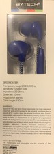 BYTECH Wired Earbuds Blue BYAUEB128BL Universal Stereo Earbuds With Microphone