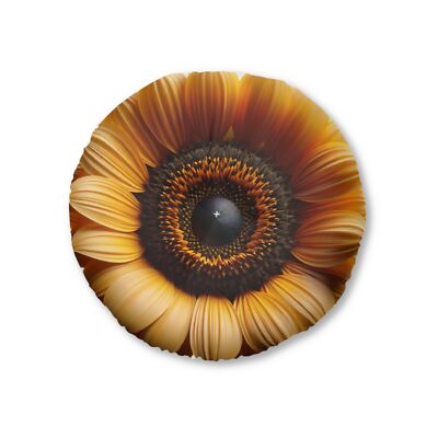 Boho Sunflower Tufted Floor Pillow, Cozy Home Decor, Round Cushion, Floral