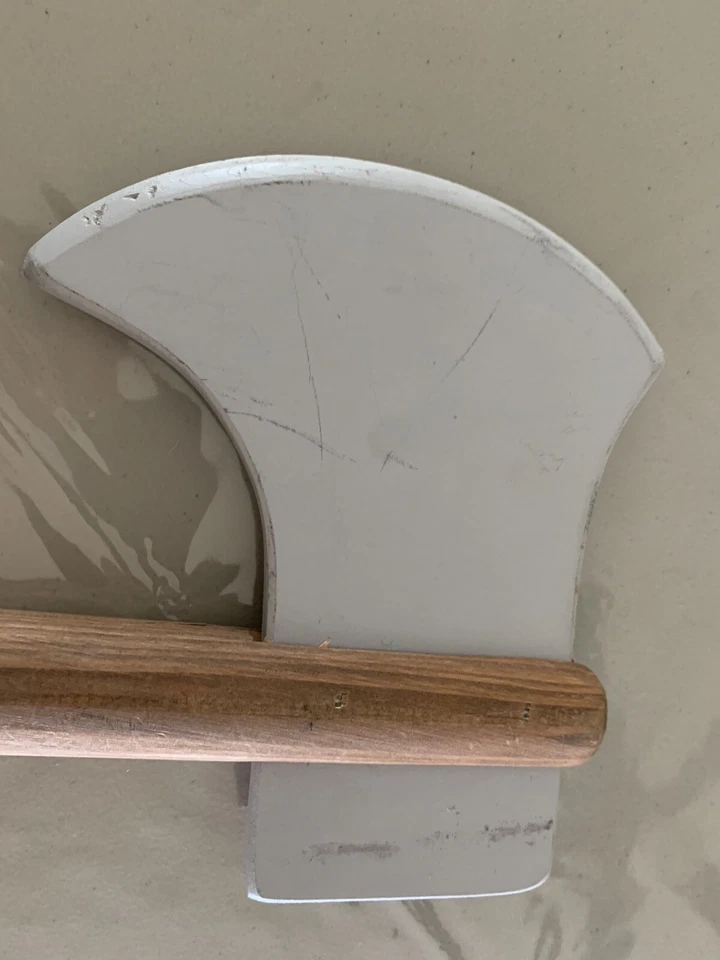 Hacha de hacha de utilería de madera Cosplay Disfraz de feria renacentista Halloween hecho a mano Foto 4 de 4