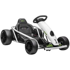 HOMCOM 24V Electric Go Kart Kids Toy with Music Horn Honking Slow Start White