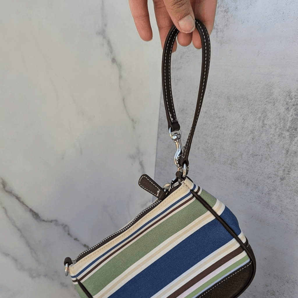 Coach Y2K Demi-Hampton Striped Multicolor Baguette Shoulder