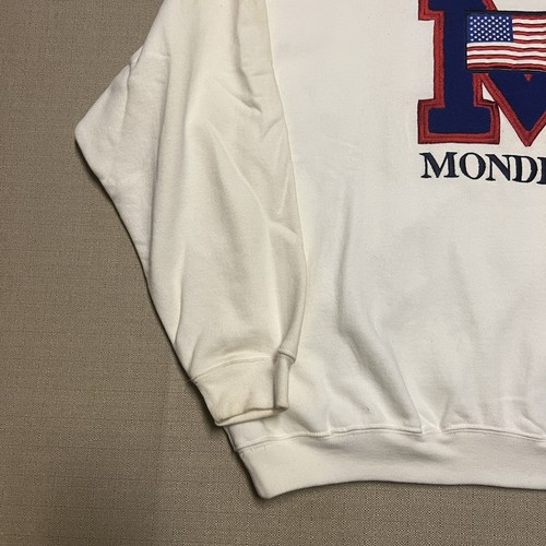 Vintage Mondetta Sweatshirt Mens XL NOS 90s Urban Wear Flag Logo Crewneck - Picture 7 of 11