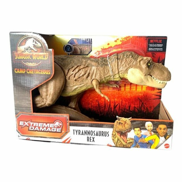 Mattel - Jurassic World Extreme Damage Tyrannosaurus Rex Toy ...